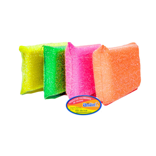 ESPONJA COLORES PLATOS X3